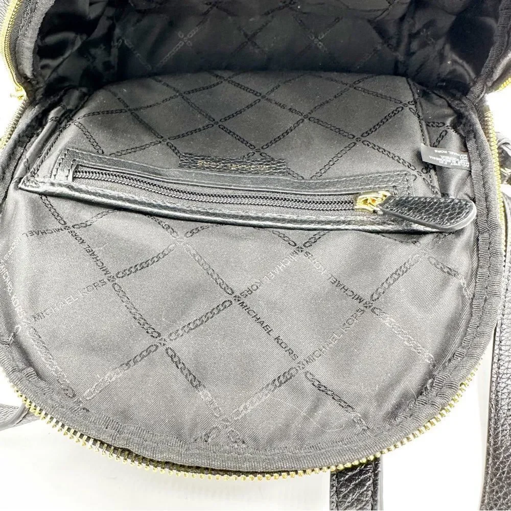 Michael‎ Kors Erin Medium Leather Backpack Black Pebbled Leather
